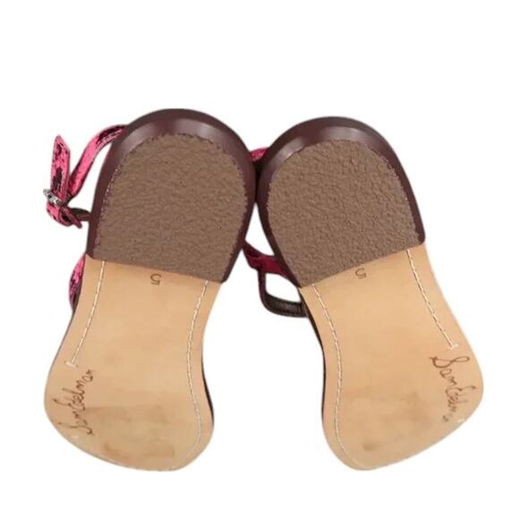 Sam Edelman Shoes Womens 5 Sandals Fashion Casual Snake Print Leather Pink Gigi - Picture 9 of 12